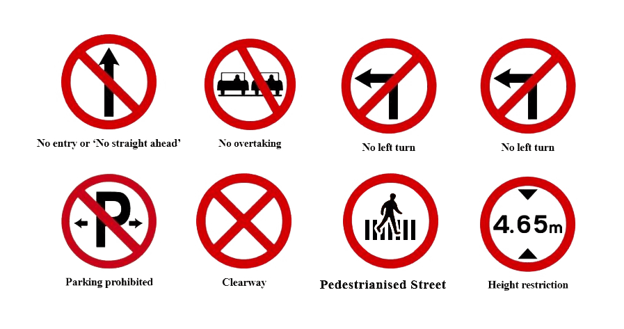 Irish Regulatory Road Signs