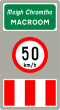 Town Name and Speed Limit Sign