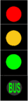 4 aspect traffic signal with green bus