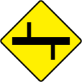 Staggered Crossroads Ahead - Left