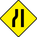 Road Narrows on Left