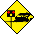 Level Crossing With Flashing Red Signals