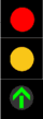 Green go straight 3 aspect traffic signal