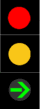 Green right turn 3 aspect traffic signal