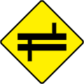 Staggered Crossroads Ahead at Dual C'way - Right